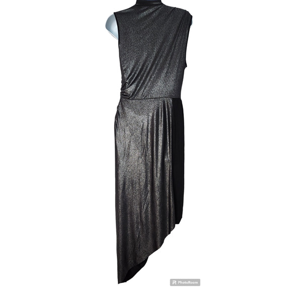 BCBGMaxAzria Silver Dust Gray Drape Stretchy Dress S - Picture 4 of 5